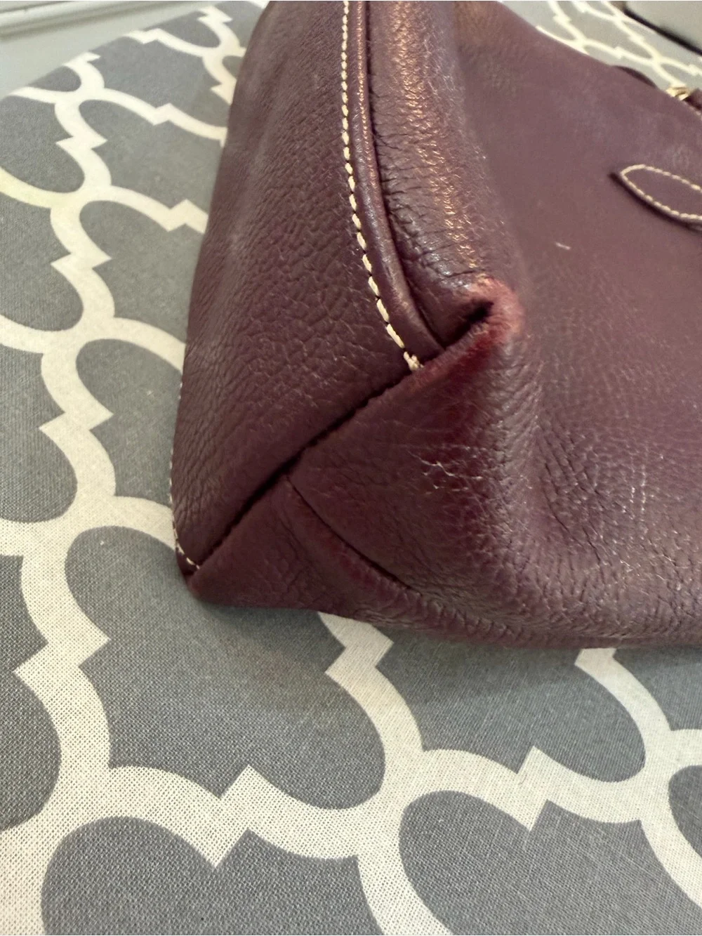 Dooney & Bourke Burgundy Leather Satchel with Gold Hardware